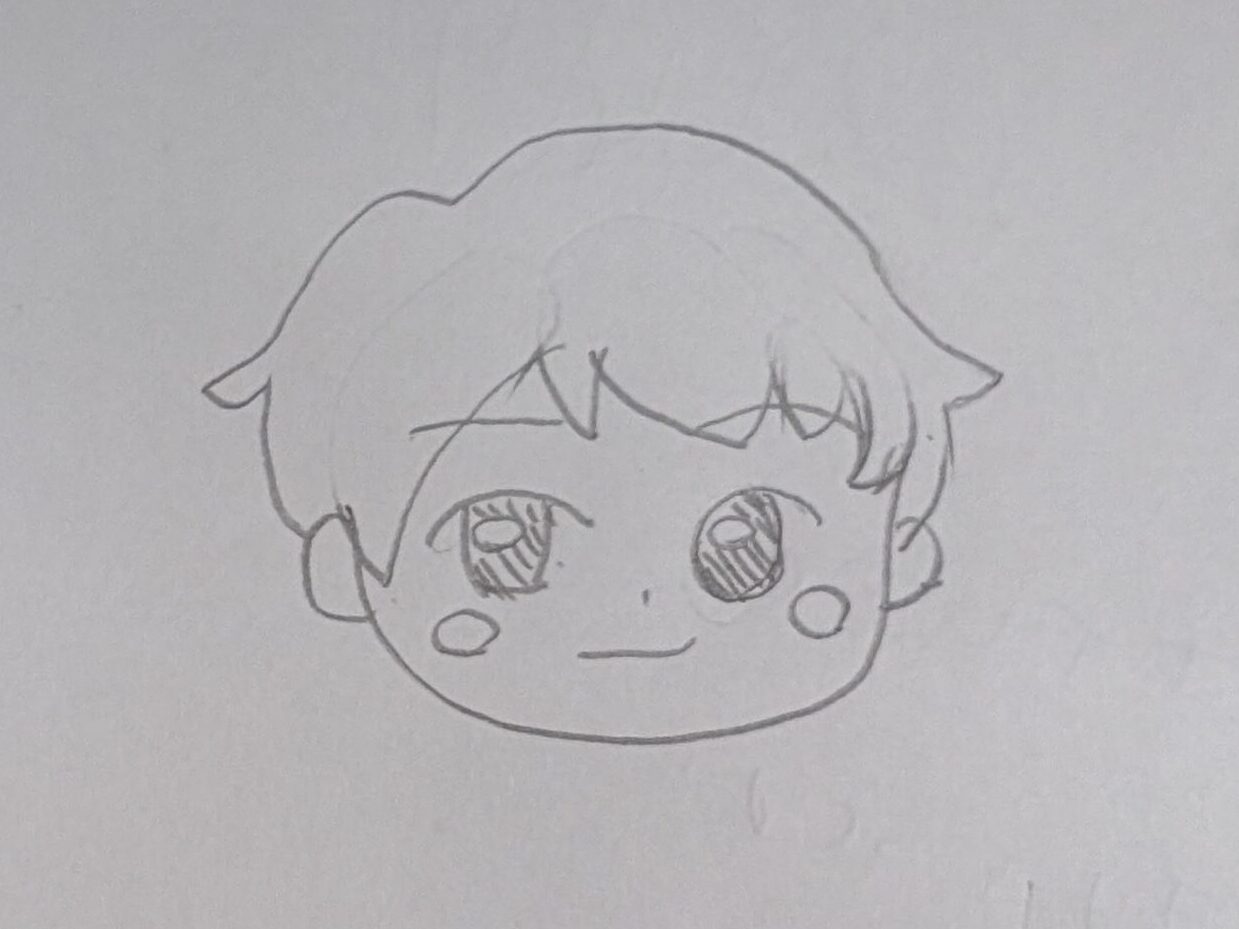 作りたいキャラクターを紙に描いた図