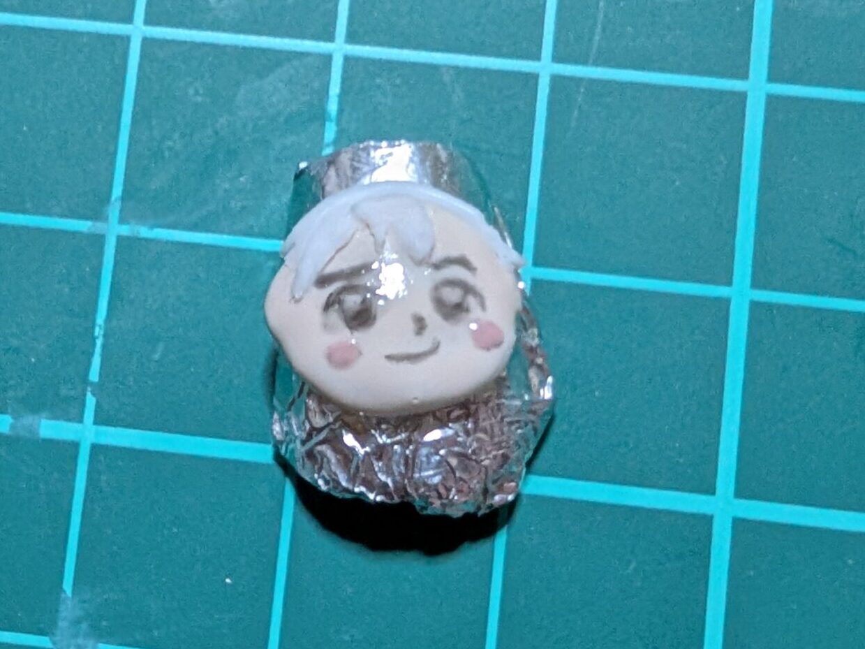 キャラに粘土ジェルをくっつける